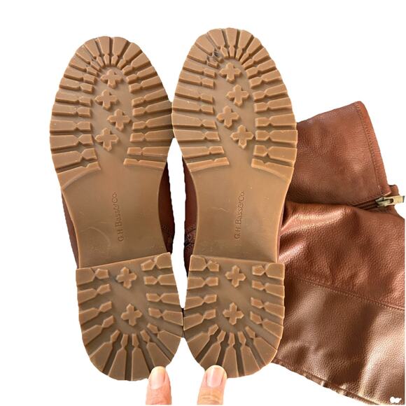 G.H. Bass Women’s Nellie Brown Leather Tall Riding Boots Treaded Sole - Picture 3 of 7